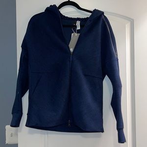 Adidas blue medium zip up hoodie heavy NWT